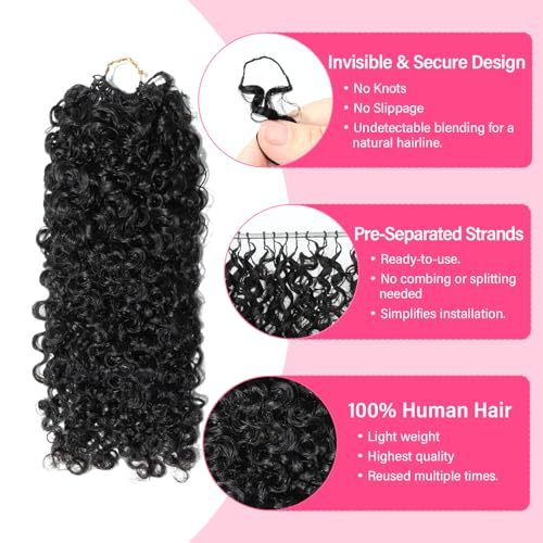 Knotless Curly Crochet Braid Hair 14" | Real Human Hair