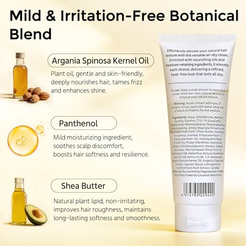 GARPGONA Air Dry Hair Cream for Curly & Fine Hair, Hydrating Styling Leave-In