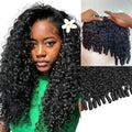 Nufnua Burmese Curly Human Hair Bundles 14-20 Inch Natural Color - 4 Pack