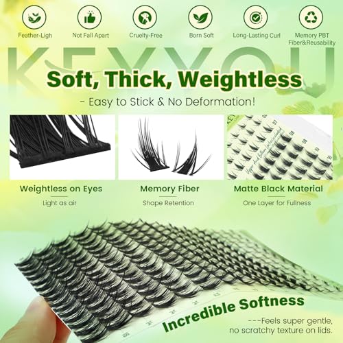 Anime Lash Clusters DIY Extension Kit, 216Pcs Waterproof