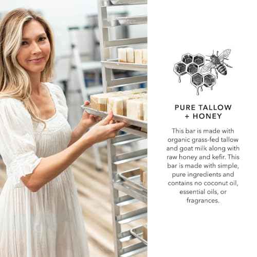 Pretty farm girl Pure Tallow + Honey Soap Bar - Fragrance Free - Handmade - Sensitive Skin - Tallow & Goat Milk.