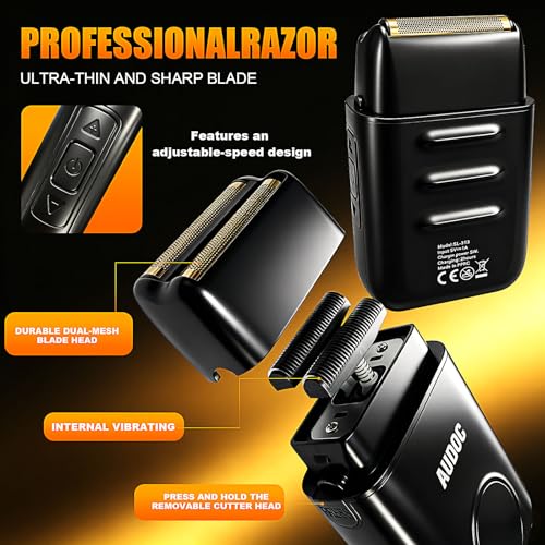 Professional Cordless Hair Clipper Set with 14 Guards & Trimmer