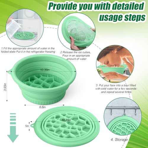 Palksky Face Bowl for Ice with Built-In Icetray, Silicone Ice Facial Folding Washbasin, Facial Plunge Bowl, Face Icebath at Home