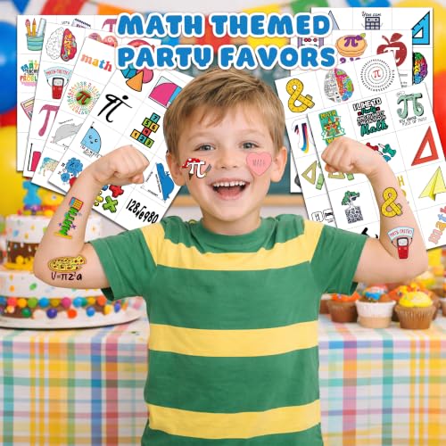 96 PCS Math Temporary Tattoos for Kids - Formula Symbols