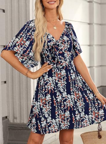 Dokotoo Boho Dresses for Women 2024 Boho Dress Floral Dress for Women Spring Sundresses Vacation Beach Outfits for Women Resort Wear Womens Clothes Clothing Sun Fashion