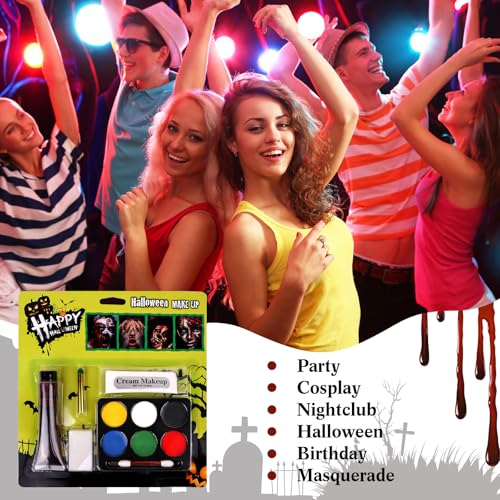 Face Body Paint Set, Halloween SFX Makeup Kit with Fake Blood