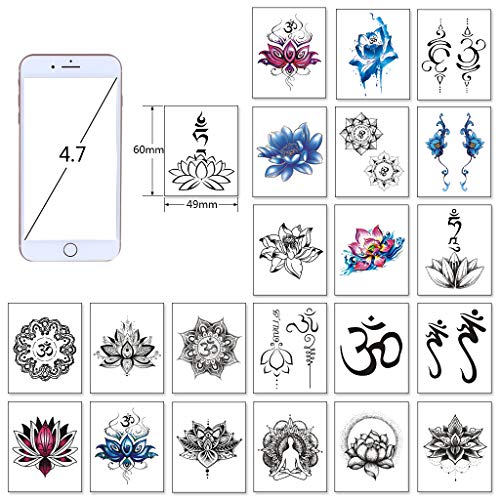 CARGEN Realistic Lotus Temporary Tattoos - 30 Sheets