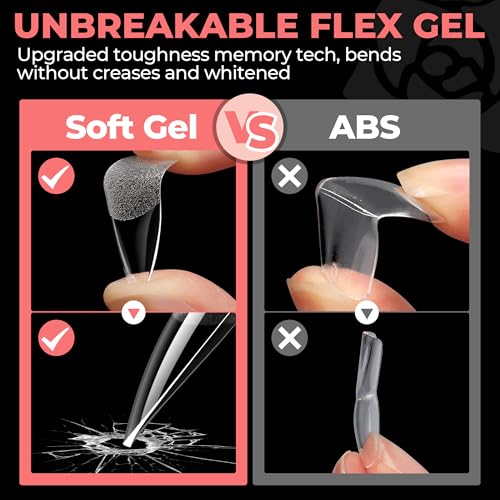 UNA GELLA Medium Stiletto Gel Nail Tips 312Pcs - B0-Medium Stiletto Edition