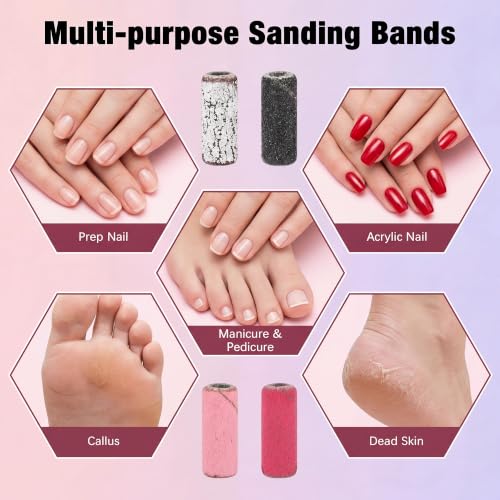 Mini Sanding Bands Nail Drill Set, 100pcs 80-240 Grit