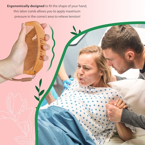 Natural Wooden Labor Comb for Pain Relief During Childbirth