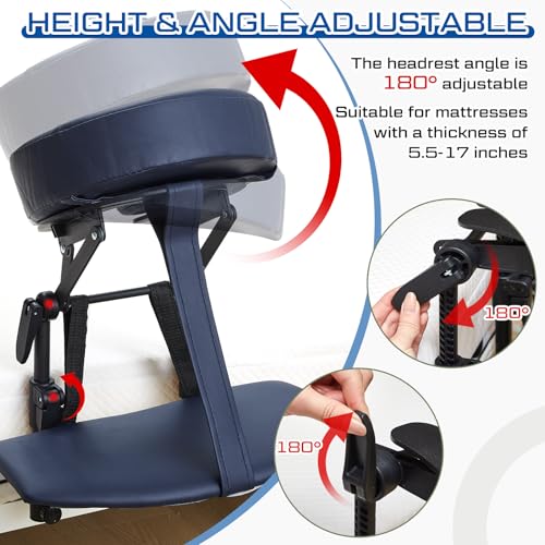 Adjustable Massage Headrest for Bed with Armrest Panel