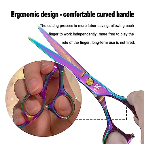 Professional Hair Cutting Shears Set,6 Inch Barber Hair Cutting Scissors Kit,Hairdressing Thinning Shears for Hair Cutting,Sharp Blades Haircut Scissors Kit for Women/Men/Kids 420c Stainless Steel