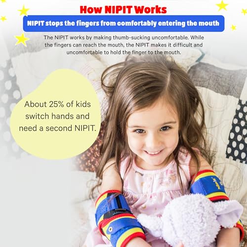 Nipit Kids Thumb Sucking Stopper for Ages 2-7 - Pediatric Dentist Recommended, Soft & Washable