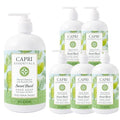Capri Essentials Hand Soap Liquid, Natural Household Cleaning Supplies, Gentle Plant Based Aromatic Hand Wash with a Blend of Essential Oils, Removes Dirt & Grime, Sweet Basil Scent, 16 FL Oz (6 Pack)