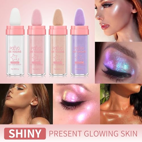 URQT Fairy Dust Highlighter Powder 4-Pack - Shimmer Body Glitter