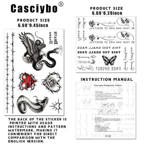 Waterproof Temporary Tattoos - 200+ Designs Floral Butterflies