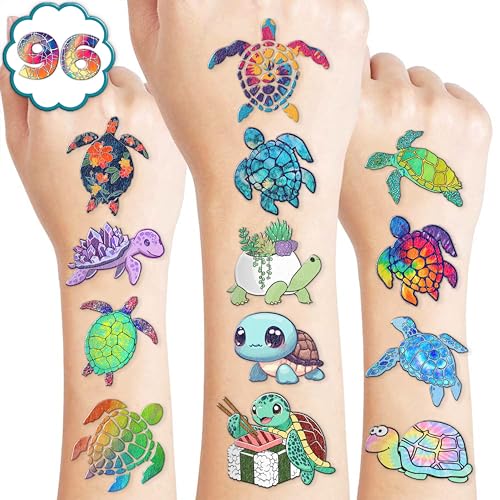 Sea Turtle Temporary Tattoos - 10 Sheets 105 PCS Party