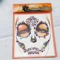 Halloween Skeleton Face Gems Jewels Rhinestone Temporary Tattoos Face Jewels Day of the Dead Face Stickers Gems Blue Glitter Jewels for Crystals Face Stickers Eyes Face Body 1 Pack