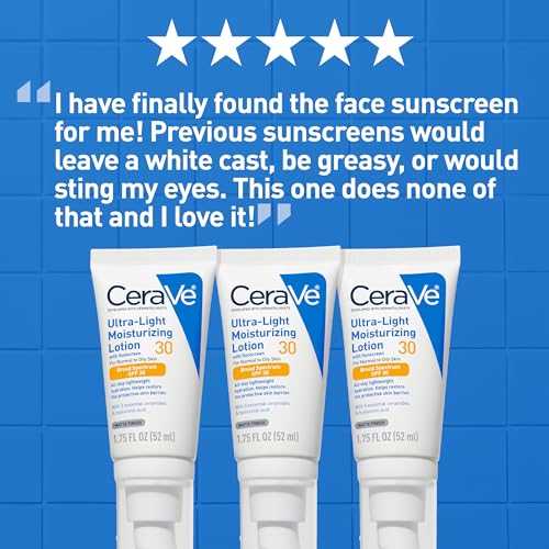 CeraVe Ultra-Light Moisturizing Lotion SPF 30 - Oil Free Daily Face Moisturizer
