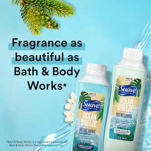 Suave Shampoo & Conditioner Set, Ocean Breeze ? Everyday Refreshing Formulas with Sea Algae Extract & Vitamin E, 22.5 Oz Ea (2 Piece Set)