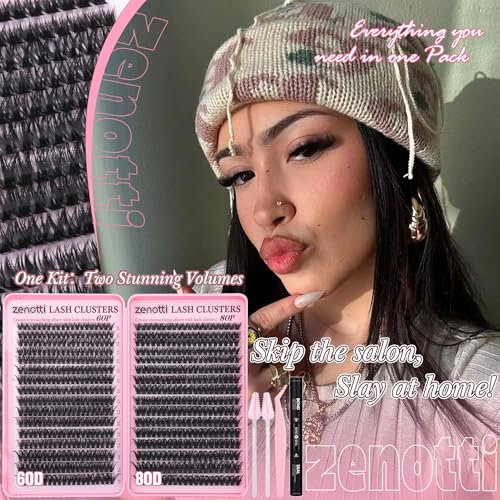 Lash Clusters Kit 640PCS Wispy 60D 80D with Bond & Seal