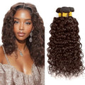 #4 Brown Water Wave Human Hair 3 Bundles 14-18 Inch