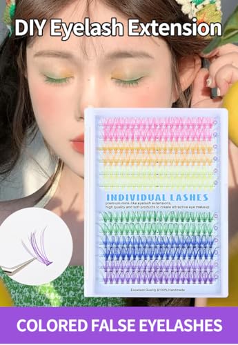 D Curl Colored Lash Clusters 20P 240 Pcs Faux Mink 14-16mm