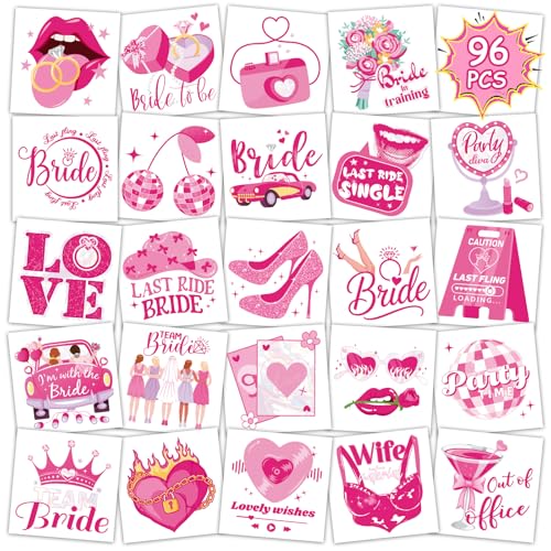 Konsait Bachelorette Temporary Tattoos, 96Pcs Perforated Party Favors
