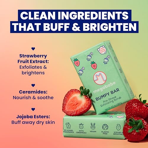 Megababe Bumpy Bar Pre-Shave Exfoliating Scrub, 4.5 oz