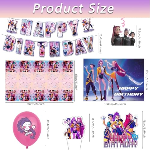 Demon Hunters Birthday Party Supplies Set - 50 PCS Decorations
