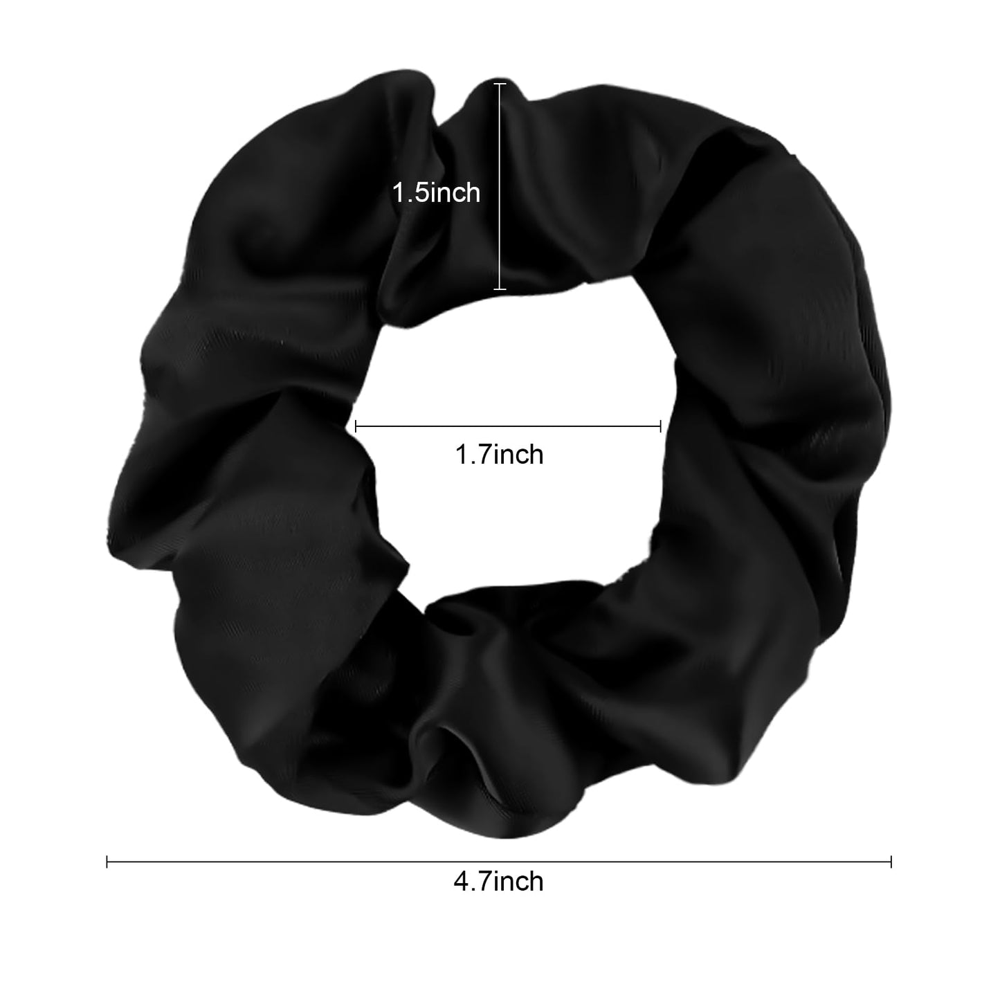 Jaciya 12 Packs Black Hair Scrunchies Satin Scrunchy Elastic Band Hair Bobbles Scrunchies Hair Ties Ponytail Holder Hair Accessories for Women Girls