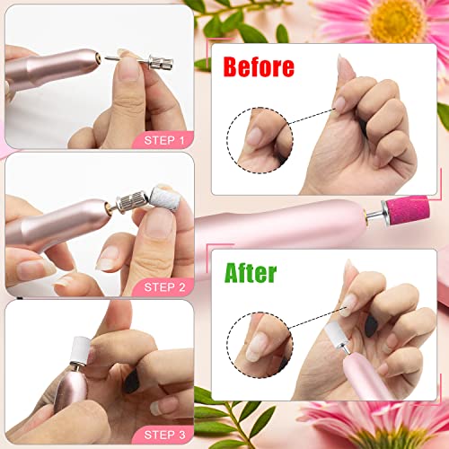 100 Pcs Fine Grit Nail Sanding Bands with Mandrel Bit for Nail Drill