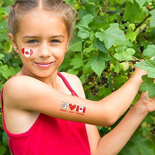 Canadian Flag Temporary Tattoos - 33 Pack Canada Day