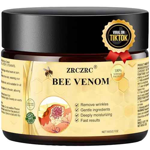 Bee Venom Skin Treatment Cream, Bee Venom Comprehensive Cream, Face lifting and firming, Effective In Reducing Skin Blemishes, Gentle and Non-irritating, Suitable For All Parts 2.1 Ounce (Pack of 1)