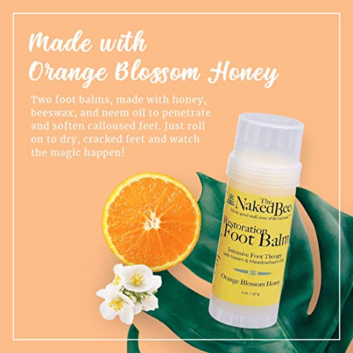 The Naked Bee Orange Blossom Honey Restoration Foot Balm, 2 Oz - 2 Pack