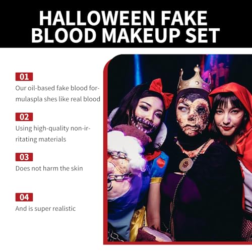 Fake Blood Makeup Kit – Spray, Drip & Gel for Halloween SFX