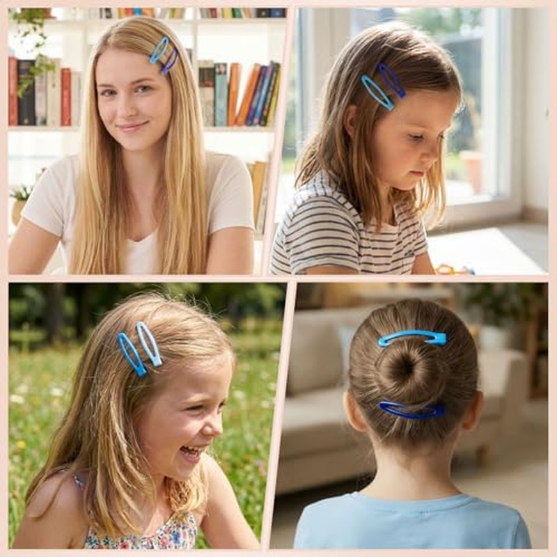 40 Pcs Metal Snap Hair Clips for Women Girls, 5 Colors
