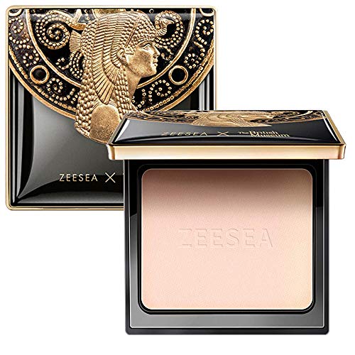 ZEESEA Pressed Powder The British Museum Egypt Series Long Lasting Oil Control Facial Finishing Brighten Setting Powder Multi-use Foundation (#00 Light Beige)