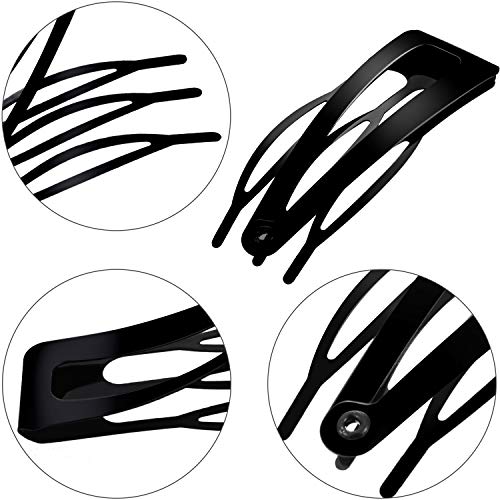 Chinco Black Metal Snap Hair Clips 24 Pack - 2 Inch Double Grip