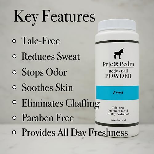 Pete & Pedro FROST Body & Balls Powder & FRESH Natural Body Bar Soap Combo ? Talc-Free Ball Powder for Men 4.4 oz | Hydrating & Exfoliating Soap Bar Shea Butter & Pumice 5 oz | Eliminates Sweat & Odor