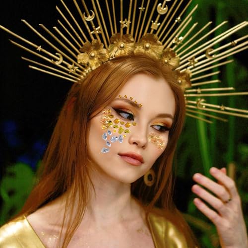 Gold Face Gems Rhinestone Stickers & Glitter Set