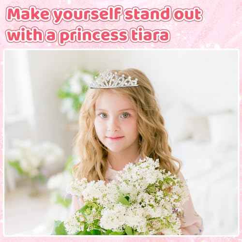 Tondiamo 50 Pcs Tiaras Bulk for Girls Princess Crown Rhinestone Tiaras Bendable Adjustable Headband for Kid Hair Accessory