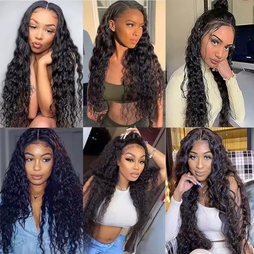 #1B Water Wave Human Hair Bundles 16 18 20 Inch