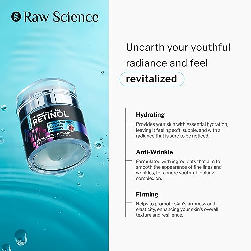 Retinol Cream for Face, Anti Wrinkle Face Cream with Collagen for Women & Men, Anti Aging Cream - Vitamin E & Hyaluronic Acid for Skin Care, Day & Night Cream, Revitalizing Face Moisturizer - 1.7 OZ