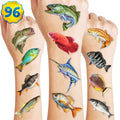 Fish Temporary Tattoos - 96 Designs, 8 Sheets for Kids