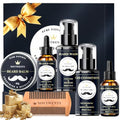 Beard Growth Kit - 7 Pc Kit, Includes Wash, Oil, Conditioner, Balm, Comb, Gift Box Set for Men