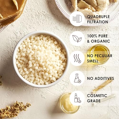 VIPwax 1LB Natural Organic Beeswax Pellets for Candle Making