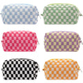 Colorful Checkered Makeup Bag 6 Pack Small Travel Cosmetic Pouches - PazimiiK