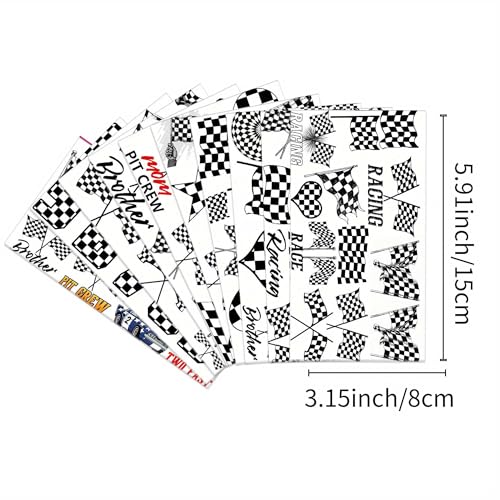 Race Car Checkered Flag Temporary Tattoos Bulk Party Favors