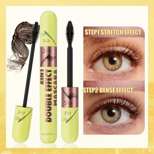 Tubing Mascara in Brown - Waterproof, Washable and No Smudge Formula for Voluminous, Long and Soft Lashes with Lash Prime Benefits (Brown*1)